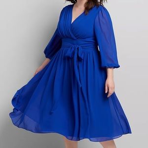 Lane Bryant Faux-Wrap Midi Dress